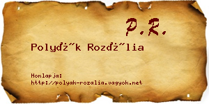 Polyák Rozália névjegykártya